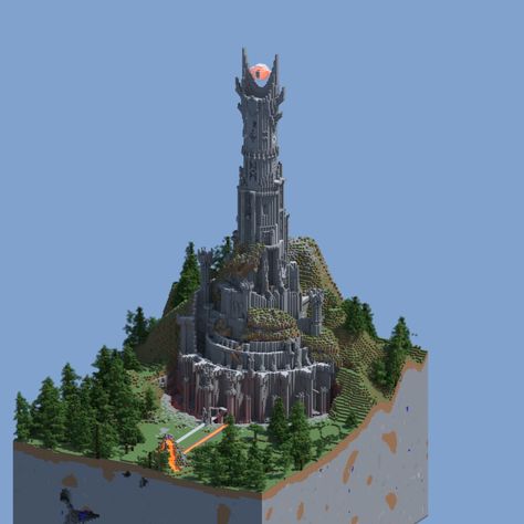 Minecraft barad dur Minecraft Eye Of Sauron, Minecraft Lotr Builds, Lotr Minecraft, Lord Of The Rings Minecraft, Sauron Tower, Minecraft Tower, Bangunan Minecraft, Minecraft Castle, Diy Minecraft