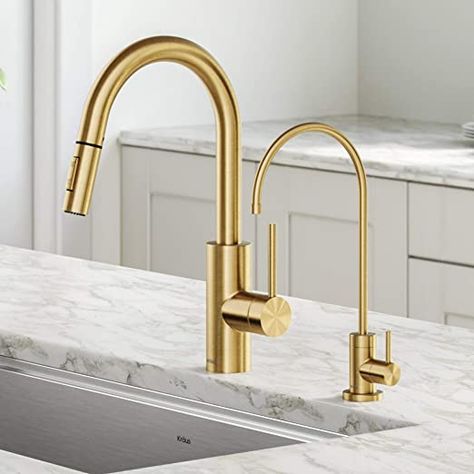 Water Filter Faucet, Brass Kitchen Faucet, Bar Faucet, Faucet Design, Single Handle Kitchen Faucet, Reusable Water Bottles, Water Faucet, Faucet Handles, Brushed Bronze