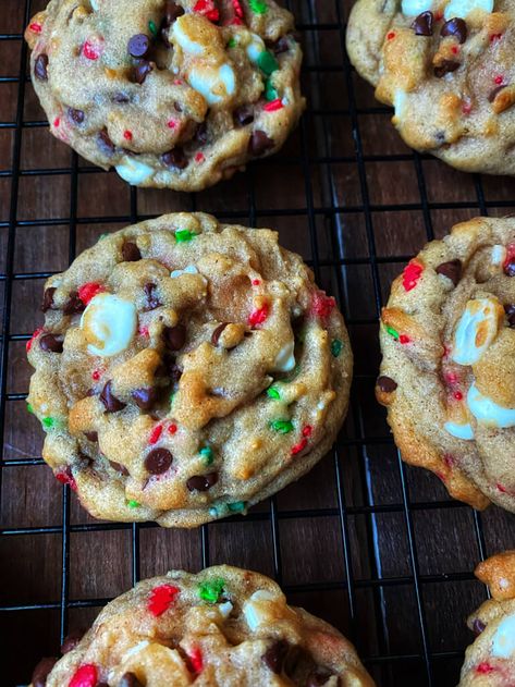 Christmas Chocolate Chip Cookies - The Skinnyish Dish