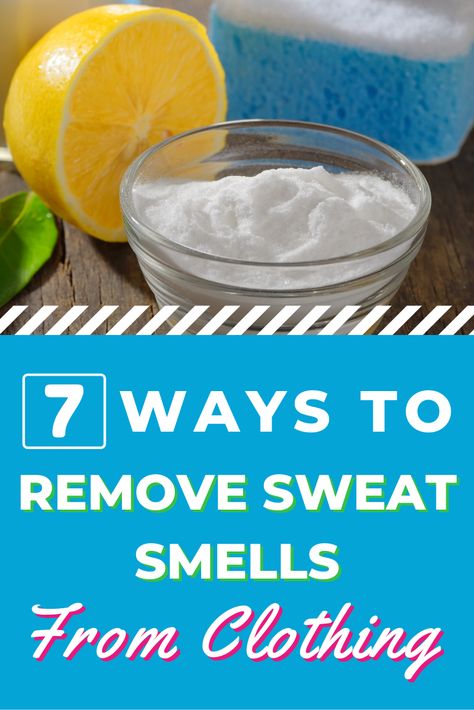 Smelly Laundry, Remove Odor From Clothes, Smelly Underarms, Smelly Clothes, Remove Sweat Stains, Baking Soda Benefits, Underarm Odor, Sweat Stains, Cleaning Recipes