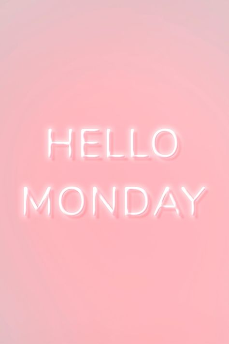 Hello Monday neon pink typography | free image by rawpixel.com / Hein Monday Nails Quote, Monday Esthetician Quotes, Monday Lash Quotes, Monday Aesthetic, Ella Quotes, Nail Quotes Funny, Pink Monday, Esthetician Quotes, Pink Typography