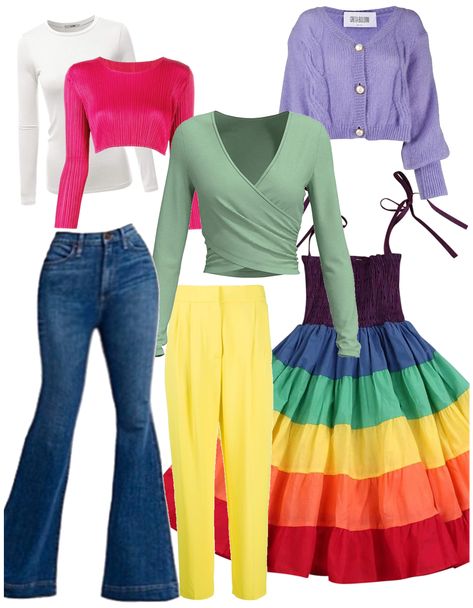 Rainbow Capsule Wardrobe, Color Wheel Theory, Color Outfit Ideas, Capsule Wardrobe Outfit Ideas, Psychology Of Color, Bright Outfit, Colorful Wardrobe, Color Minimalist, Clothing Wardrobe