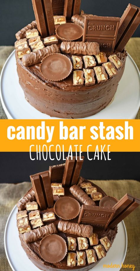 Chocolate Candy Bar Cake, Crunch Candy Bar, Candy Bar Cake, Chocolate Candy Bars, Perfect Chocolate Cake, Bar Cake, Bars Chocolate, Chocolate Buttercream Frosting, Rich Chocolate Cake