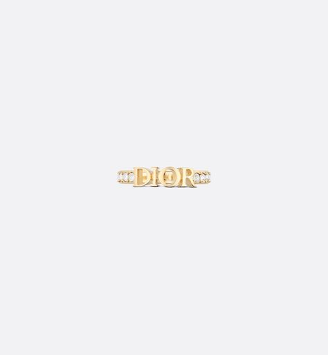 Dio(r)evolution Ring Gold-Finish Metal and White Crystals | DIOR Dior Jewelry Ring, Dior Jewelry, Christian Dior Couture, Jewelry Accessories Ideas, White Crystals, Birthday Wishlist, Jewelry Lookbook, Cute Rings, Future Life