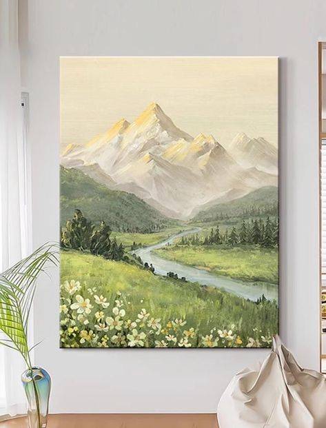 Big Art Canvas Ideas, Big Canvas Painting Ideas Landscape, Landscape Ideas Painting Oil On Canvas, Large Gouache Painting, Painting Big Canvas Ideas, Big Landscape Paintings, Acrylic Painting Ideas On Canvas Nature, Canvas Painting Ideas Landscape, Big Canvas Art Ideas