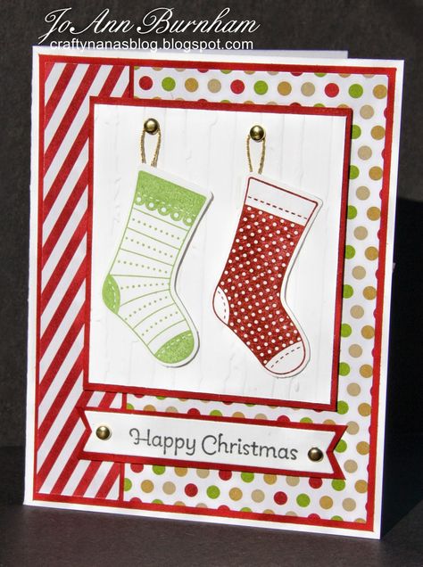 Crafty Nana's Blog: Merry Monday Stamped Christmas Cards, Homemade Christmas Cards, Stampin Up Christmas Cards, Christmas Cards To Make, Winter Cards, Christmas Cards Handmade, Card Tags, Xmas Cards, Christmas Projects