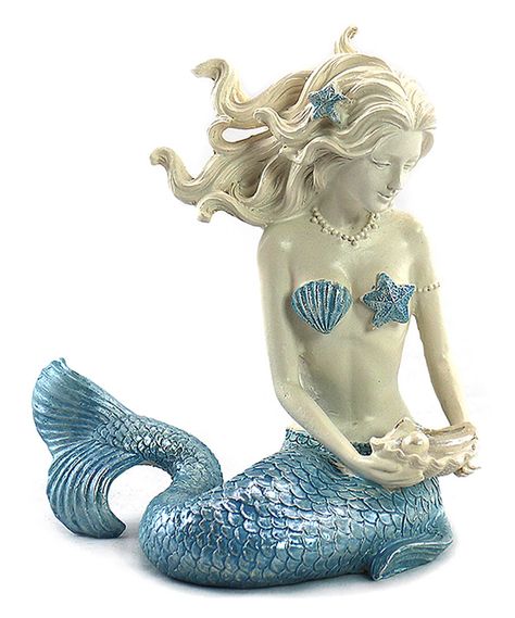 Look at this 6'' Relaxing Mermaid Figurine on #zulily today! Coral Mirror, Coral Home Decor, Mermaid Board, Ocean Home Decor, Mermaid Statues, Mermaid Cove, Mermaid Figurine, Ariel Mermaid, Mermaid Fairy