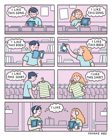 Sundae Kids, English Story Books, Comic Strip Template, Romantic Comics, Comic Book Template, Comic Book Drawing, Love Cartoon Couple, Story Drawing, Cute Couple Comics