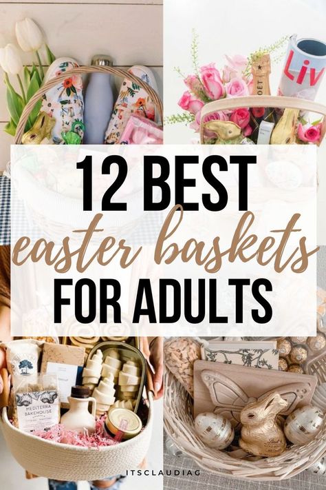 I gave one of these Easter Basket ideas to my sister and she totally loved them! The best part is they’re super easy to make and great Easter Basket ideas for adults. Easter Basket Ideas For Adults, Adult Gift Basket, Simple Easter Baskets, Homemade Easter Baskets, Easter Basket Themes, Adult Easter Baskets, Unique Easter Baskets, Easter Gift For Adults, Creative Easter Baskets