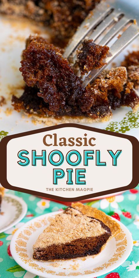 Shoofly Pie Jeff Davis Pie Recipe, Double Crust Pie Recipes, Shoe Fly Pie Recipe, Sho Fly Pie Recipe, Flapper Pie Recipe, Shew Fly Pie, Wet Bottom Shoo Fly Pie Recipe, Shoo Fly Pie Recipe Pennsylvania Dutch, Shoe Fly Pie