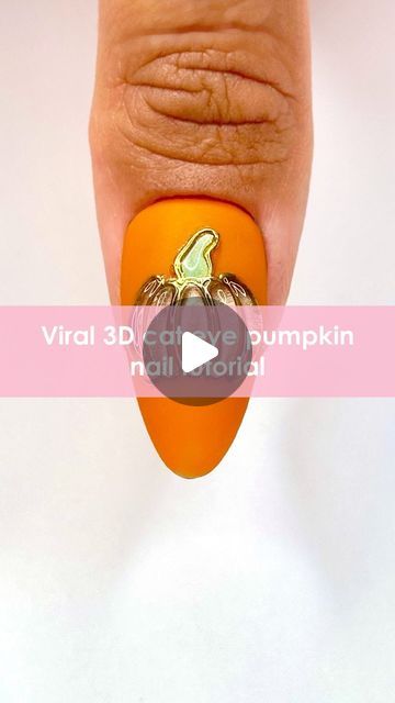 Daily Charme Official on Instagram: "𝗡𝗔𝗜𝗟 𝗧𝗨𝗧𝗢𝗥𝗜𝗔𝗟: The Cutest 3D Cat Eye Pumpkin Chrome Nails! 🎃✨ Comment “CAT EYE PUMPKIN” for the full product list to recreate this look! 🧡

Save & share for Fall & Halloween nail inspo! 💅

Ib: @honchan1207
#cateyenails #3dnails #chromenails #pumpkinnails #halloweennails #fallnails #autumnnails #diynails #nailinspo #nailtutorial #gelnails #spookynails #nailtrends #nailtech #halloween2024 #fallnails2024 #halloween #autumn #kawaiinails #diynails" Eye Pumpkin, Builder Gel Nails, Pumpkin Nails, Nail Tutorial, Halloween Autumn, Cat Eye Nails, Kawaii Nails, Halloween Nail, Product List