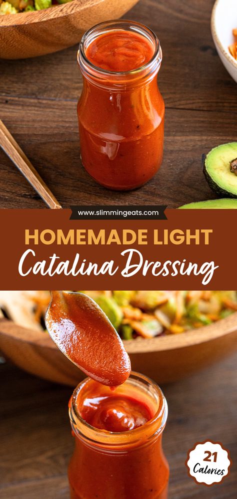 A quick and easy to prepare Homemade low-calorie Catalina dressing recipe that's bursting with zest and zing. French Salad Dressing Recipes Homemade, Quick Vinaigrette Dressing Recipe, Low Calorie Dressing For Salads, Homemade Low Calorie Salad Dressing, Low Calorie Dressing Recipe, Low Calorie Salad Dressing Recipes, Homemade Catalina Dressing, Catalina Dressing Recipes, Low Calorie Salad Dressing