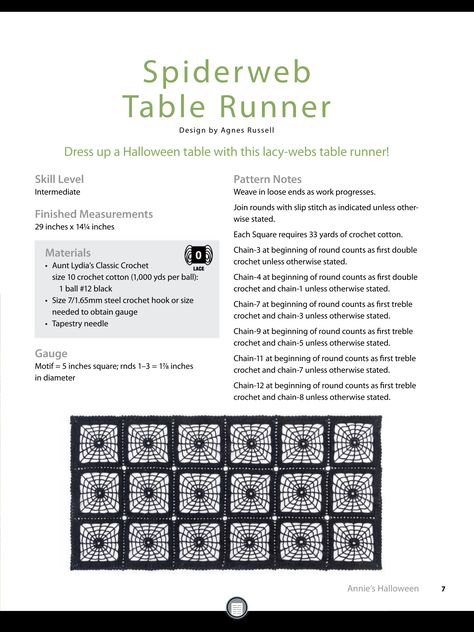 Granny Square Pattern Free, Quick Crochet Patterns, Halloween Crochet Patterns, Crochet Design Pattern, Crochet Quilt, Table Runner Pattern, Holiday Crochet, Crochet Fashion Patterns, Crochet Doily Patterns