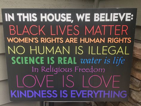 Front Yard Sign, Science Of Happiness, Believe Sign, House Quotes, Freedom Life, Freedom Love, Hand Lettering Quotes, Religious Freedom, In This House We