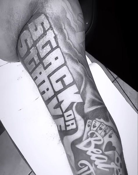 Bet On Myself Tattoo, Fendi Tattoo, Inside Forearm Tattoo For Men, No Risk No Reward Tattoo, Under Bicep Tattoo For Men, Me Vs Me Tattoo, Hood Tattoo For Men, Rare Tattoos Men Forearm, Hood Tattoo Designs