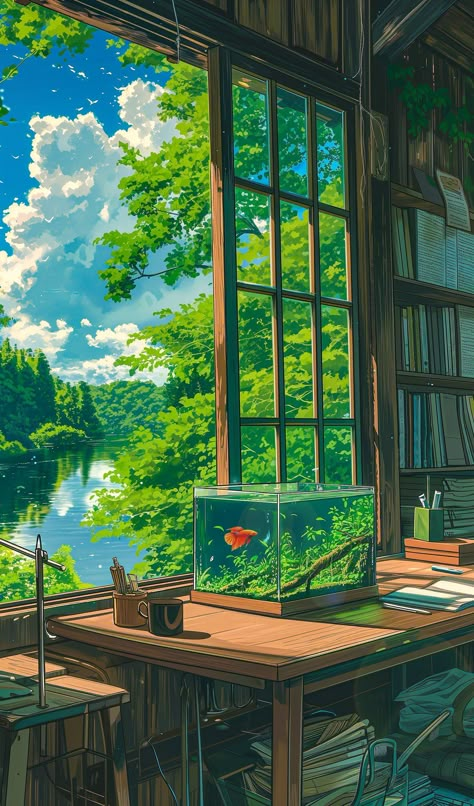 Ghibli Landscape Wallpaper, Japanese Scenery Art, Drawing Japanese, Ghibli Background, Icon Transparent, The Garden Of Words, Studio Ghibli Background, Fotografi Digital, Dreamy Artwork