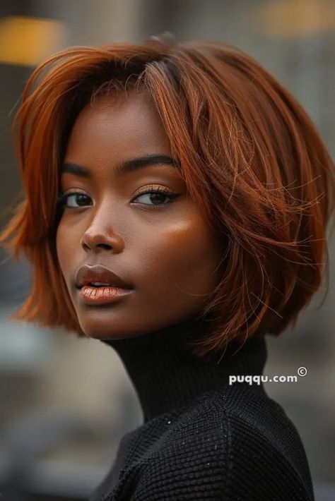 Short Hairstyle Natural Hair Black Women, Black Women With Bobs, Black Women Bobs Haircuts, Bob Hair Black Women, Weave Bob Hairstyles For Black Women, Haircut For Long Faces, Short Black Hair Bob, Short Middle Part Bob, African American Bob Hairstyles