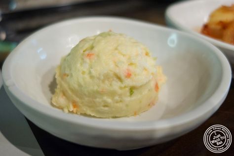 image of mashed potatoes at Madangsui Korean BBQ in NYC, New York Korean Mashed Potatoes, Korea Town, Korean Sweet Potato, Creamy Mashed Potatoes Recipe, Best Mashed Potatoes, Creamy Mash, Korean Barbecue, Korean Restaurant, Mashed Potato Recipes