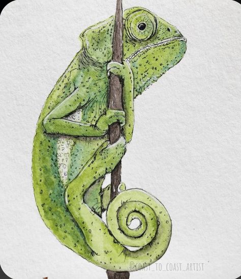 Cameleon Art, Learn Watercolor Painting, Learn Watercolor, Watercolor Tips, Watercolor Paintings For Beginners, Watercolor Lessons, Diy Watercolor Painting, Frog Art, Watercolor Painting Techniques