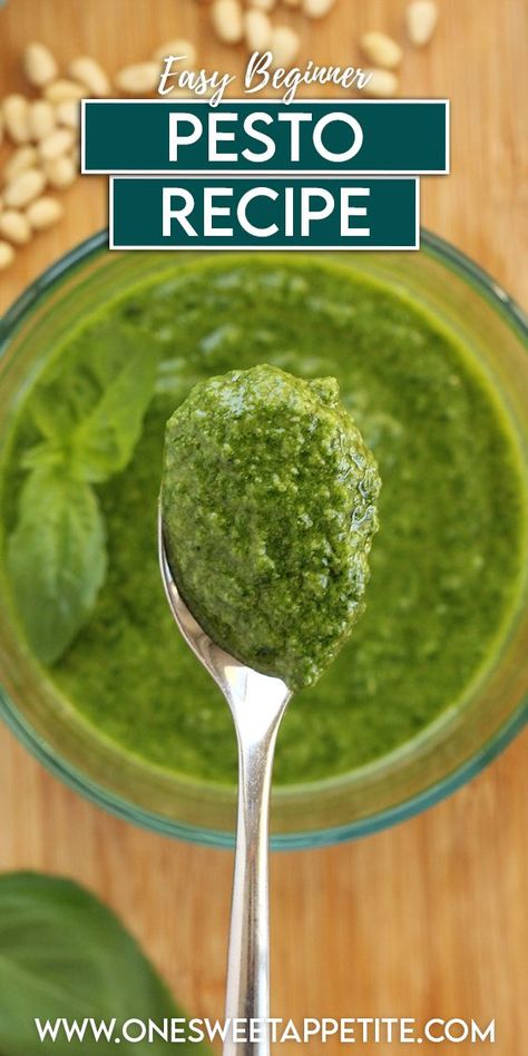 Basic Pesto Recipe, Home Made Pesto, Easy Pesto Recipe, Homemade Pesto Recipe, Dessert Pie Recipes, Frozen Dessert Recipe, How To Make Pesto, Holiday Dessert Recipes, Homemade Pesto