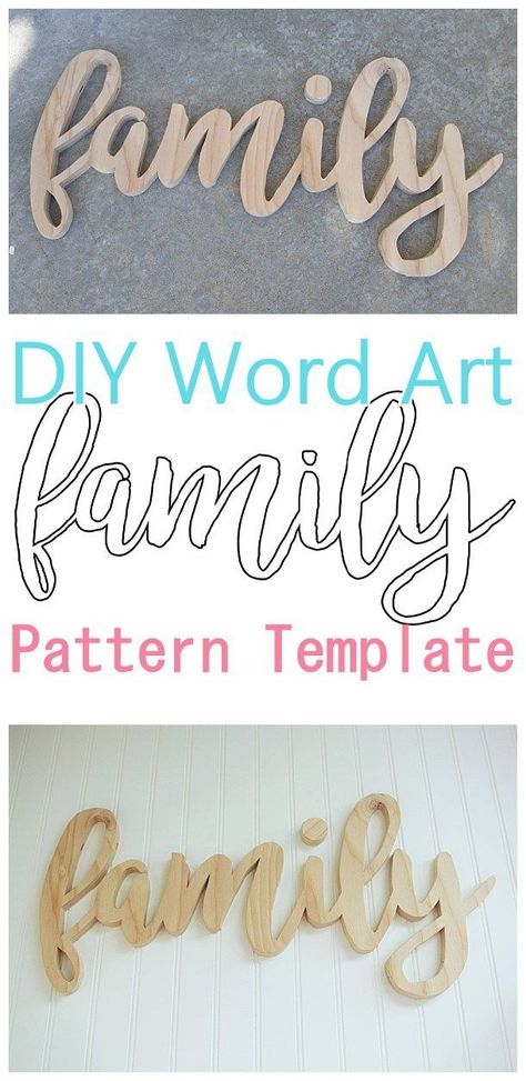 DIY Word Art Woodworking FREE Template Beginner Friendly woodworking scroll saw pattern to create your own custom Do it Yourself Family Wall Decoration - Perfect for a Gallery Wall Diy Word Art, Woodworking Plans Patterns, Cameo Crafts, Scroll Saw Pattern, Woodworking Patterns, Family Diy, Cnc Projects, Popular Woodworking, Painted Boards