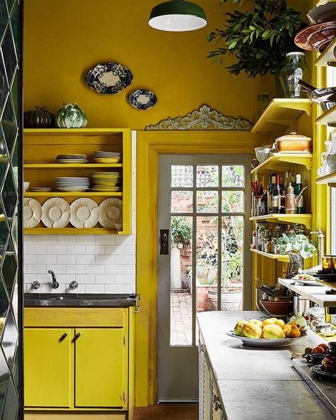 The Design Files | Australia's most popular design blog. Yellow Rooms, Colourful Kitchens, Antique White Usa, Colorful Kitchens, Workers Cottage, Colorful Rooms, French Apartment, Somerset House, Interior Design Awards