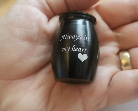 Mini baby ashes urn for cremation remains keepsake smallest urns Preterm Baby, Small Urns, Cremation Urns, Starbucks Iced Coffee Bottle, Coffee Bottle, Baby Size, Black