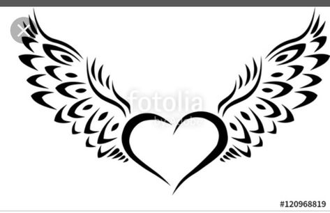 Heart And Wings Tattoo, Wing Tattoo Men, Black And White Tattoo, Flying Heart, Evil Tattoos, Wedding Card Frames, Pen Tattoo, Winged Heart, Scroll Saw Patterns Free