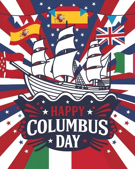 Happy Columbus Day, Resume Maker, Columbus Day, Free Business Card Mockup, Event Food, Business Card Maker, Flyer Maker, Poster Invitation, Poster Maker