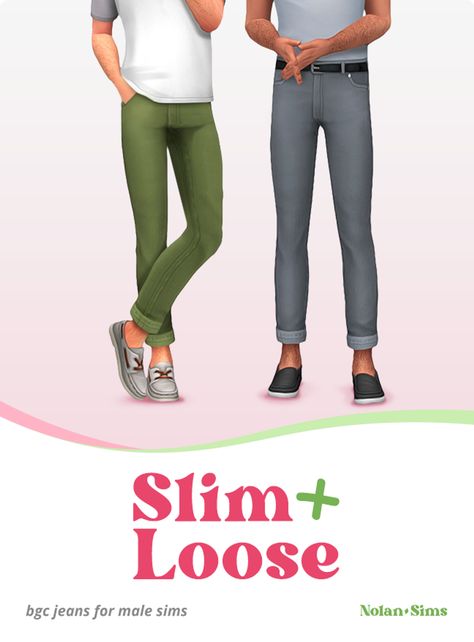 Child Sims 4 Cc, Sims 4 Cc Pants, Sims4 Clothes Cc, Sims Maxis Match, Male Sweaters, Rolled Cuff Jeans, Sims 4 Cas Cc, Hipster Jeans, Sims 4 Male