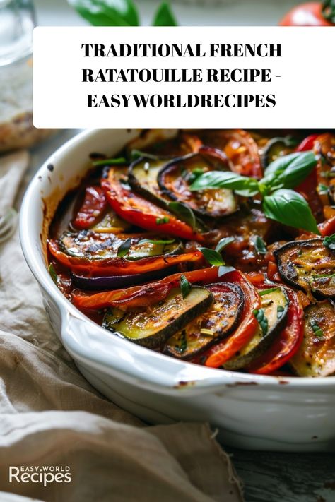 This authentic French ratatouille recipe is healthy, filled with vegetables flavorful, and perfect as a side dish or main course. Ratatouille Recipe Ina Garten, French Dinner Recipes, French Ratatouille Recipe, French Casserole, French Ratatouille, French Dinners, Italian Main Dishes, French Dinner, Ratatouille Recipe