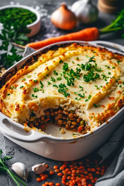 This Comforting Vegan Shepherd’s Pie is a perfect plant-based twist on a classic comfort food. Packed with a savory mixture of lentils and vegetables, and topped with creamy mashed potatoes, this dish is both hearty and satisfying. Ideal for a family dinner or a special occasion, this Shepherd’s Pie is sure to become a favorite … Lentil Shepherd's Pie, Vegan Shepherd's Pie, Vegan Meat Pie, Vegan Shepards Pie Recipe, Vegan Shepard’s Pie, Vegan Cottage Pie, Vegetarian Shepard’s Pie, Lentil Shepherds Pie Vegan, Shepherds Pie Recipe Vegetarian