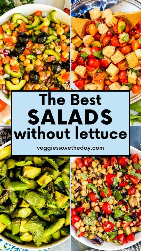 Pasta And Potatoes, Salads Without Lettuce, Green Vegetable Recipes, Leafy Greens Recipes, Lettuce Salads, Best Salads, Lettuce Salad Recipes, Veggie Salad Recipes, Lettuce Recipes