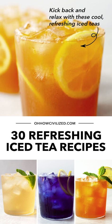 Cold Tea Recipes, Flavored Tea Recipes, Summer Tea Recipes, Iced Herbal Tea, Flavored Iced Tea Recipes, Healthy Teas Recipes, Iced Tea Recipes Homemade, Cold Brew Tea, Cold Brew Iced Tea