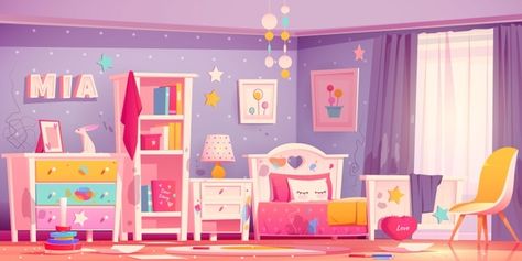 Anime Houses, Bedroom Cartoon, Girls Room Colors, Bedroom Illustration, Free Vector Backgrounds, Braces Colors, Vector Game, 2160x3840 Wallpaper, Drawing Accessories