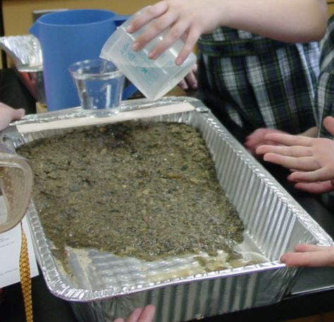 Earth science needs to be taught in hands-on ways with lots of interaction and reflection.  Weathering and erosion can be taught using simpl... Erosion Lab, Erosion Activities, Earth Science Projects, Rock Unit, Earth Science Activities, Earth Science Lessons, Elementary School Science, Weathering And Erosion, Close Reading Activities