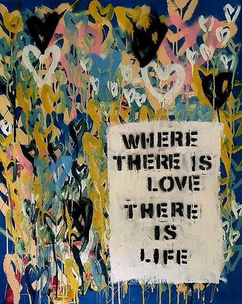 Painted Quotes On Canvas, Motivational Art Painting, Heart Paintings, Spray Paint On Canvas, Painting Quotes, Paint Acrylic, Heart Painting, Pop Art Painting, Paint On Canvas