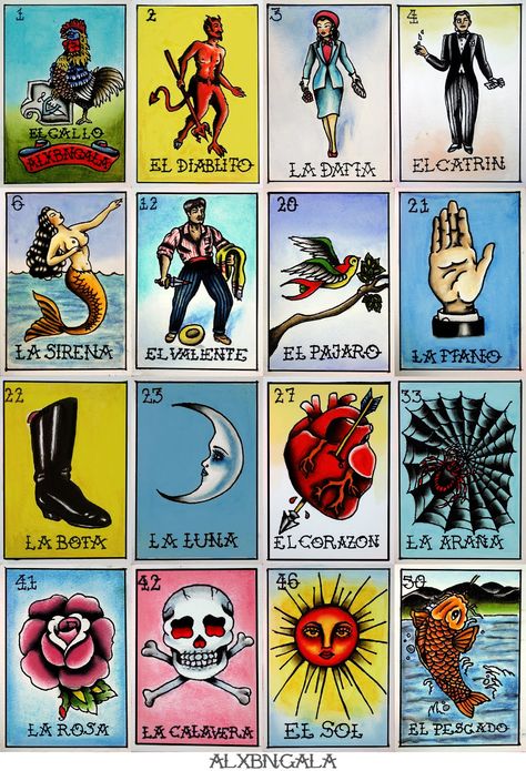 Loteria - Mexico Tattoo, Den Mrtvých, Mexican Tattoo, Mexican Art Tattoos, Loteria Cards, Spider Tattoo, Gaming Tattoo, Card Tattoo, Up Tattoos