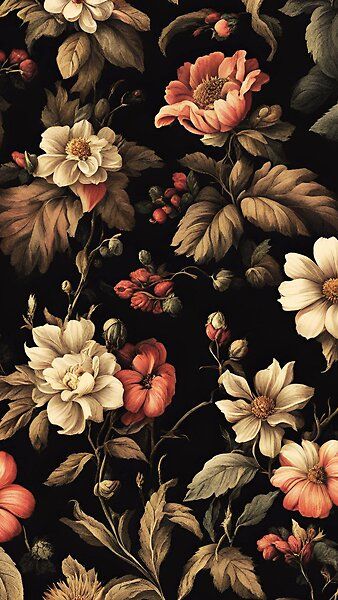 Dark Summer Gardens by SunsandSerpents | Redbubble Dark Floral Pattern, Summer Gardens, Dark Summer, Back To School Art, Pretty Phone Wallpaper, Vintage Floral Design, Gothic Aesthetic, Summer Wallpaper, Dark Floral