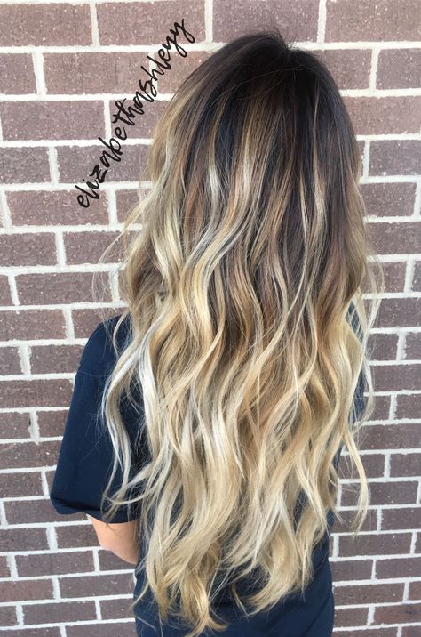 Low maintenance balayage | Brunette Balayage | Blonde balayage | Elizabethashleyy Rambut Brunette, Blond Balayage, Blonde With Dark Roots, Brunette Balayage, Ombre Hair Extensions, Balayage Blonde, Long Layered Haircuts, Balayage Hair Blonde, Balayage Brunette