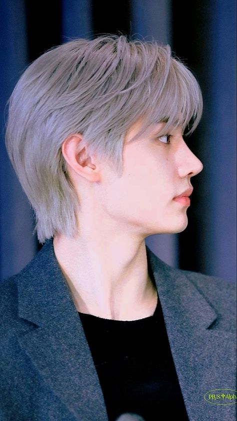 Enhypen Sunghoon Side Profile, Handsome Side Profile, Sunghoon Gray Hair, Sunghoon Hairstyle, Sunghoon Side View, Sunghoon Silver Hair, Enhypen Side Profile, Sunghoon Hair, Sunghoon Side Profile