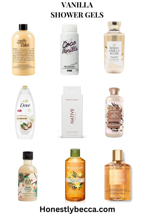 Vanilla Girl Shower Routine, Vanilla Girl Bathroom, Vanilla Girl Products, Perfumes Aesthetic, Vanilla Shower Gel, To Smell Like Vanilla, Dream Person, Smell Like Vanilla, Scent Combos