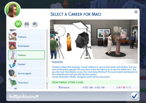 Sims 4 Cc Fashion Designer Career, Sims 4 Fashion Designer Career, Sims Jobs, Sims 4 Jobs, Los Sims 4 Mods, Sims 4 Cheats, Sims 4 Traits, Sims 4 Cas Mods, Play Sims 4