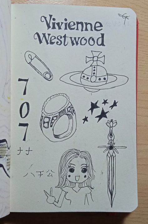 Vivienne Westwood Drawing, Nana Doodle, Senior Board, Sketchbook Doodles, Nana Osaki, Painting Inspo, Mini Drawings, Sketch Art, Vivienne Westwood