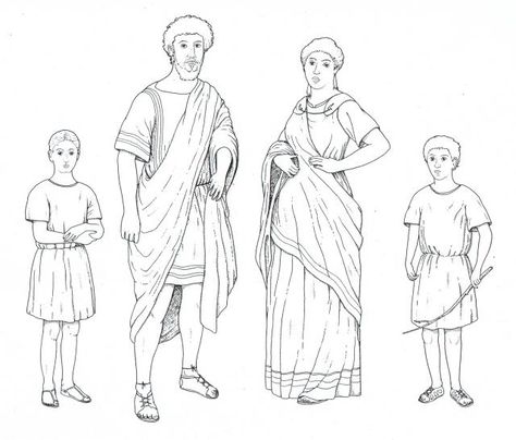 Ancient Rome Ancient Rome Kids, Roman Drawings, Ancient Roman Clothing, Family Activities Preschool, Roman Clothes, Rome History, Popular Dress, Ancient Babylon, Kid Coloring Page