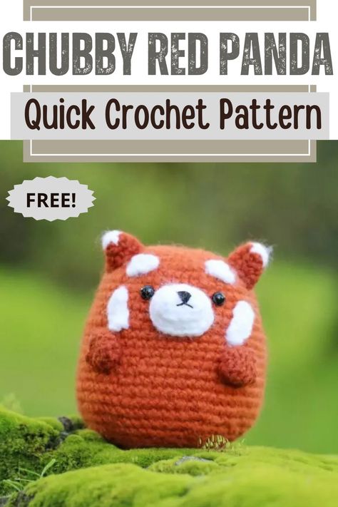 This is a free quick crochet pattern for an chubby red panda. It is my  is my newest amigurumi animal free crochet pattern! This mini panda pattern is relatively straightforward with only a few pieces, which makes it perfect for beginners. Red Panda Crochet Pattern Free, Red Panda Crochet Free Pattern, Amigurumi Animals Free Pattern, Crochet Red Panda, Red Panda Crochet, Crochet Stuffies, Panda Pattern, Easy Crochet Animals, Crochet Panda