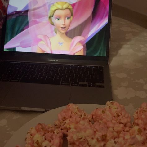 Barbie Movie Night, Barbie Night, Pink Popcorn, Barbie Movie, Barbie Movies, Movie Night, Popcorn, Feel Good, Growing Up