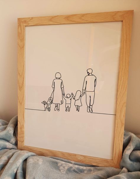 Family Line Drawing Simple, Family Art Ideas, Family Art Drawing, Family Outline, Family Picture Drawing, Line Art Family, Family Line Art, Poster Anniversary, Drawing Minimalist