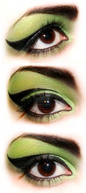 Maybe I'll bring this back next year...wicked witch eye makeup for costume. Wizard of oz love. Witch Eyes, Make Up Diy, Uhyggelig Halloween, Witch Costumes, Witch Makeup, Halloween Tattoo, Halloween Costumes Makeup, Gothic Steampunk, Halloween Make Up