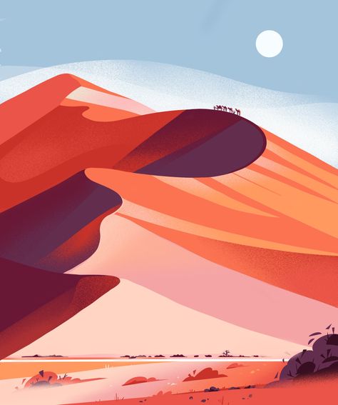 Gorgeous Landscapes, Dune Art, Ad Of The World, Shading Techniques, Landscape Architecture Design, Sand Art, Vector Drawing, Sand Dunes, Art Block